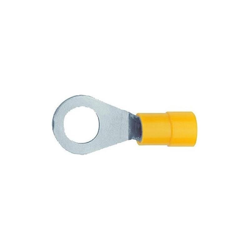 Capicorda a occhiello giallo in rame stagnato preisolato 6 mmq foro 6mm