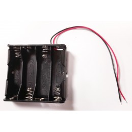 Portabatterie  rettangolare per 4 batterie articolo 18650 con fili 150MM