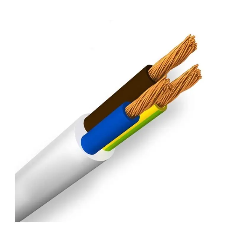 Cavo Gommato 3x1 MMQ Bianco con Giallo Verde H05VV-F Cavo Gommato 3x1 MMQ Bianco con Giallo Verde H05VV-F