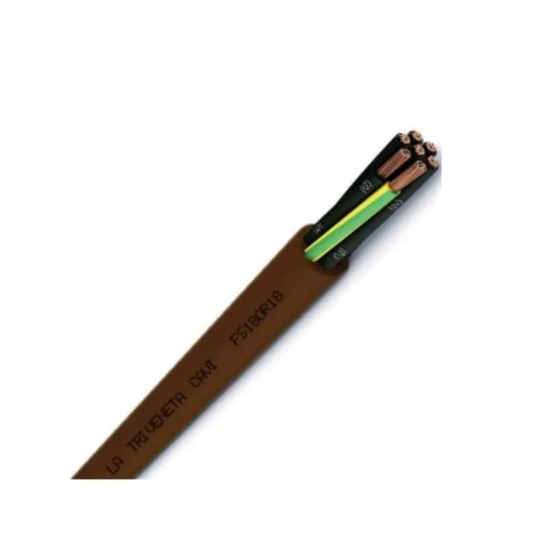 Cavo FS18 Antifiamma 7x1,5 MMQ Colore marrone con Giallo Verde Cavo FS18 Antifiamma 7x1,5 MMQ Colore marrone con Giallo Verde