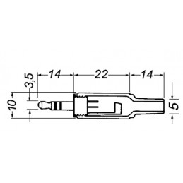 Spina jack 3,5mm stereo con guida cavo