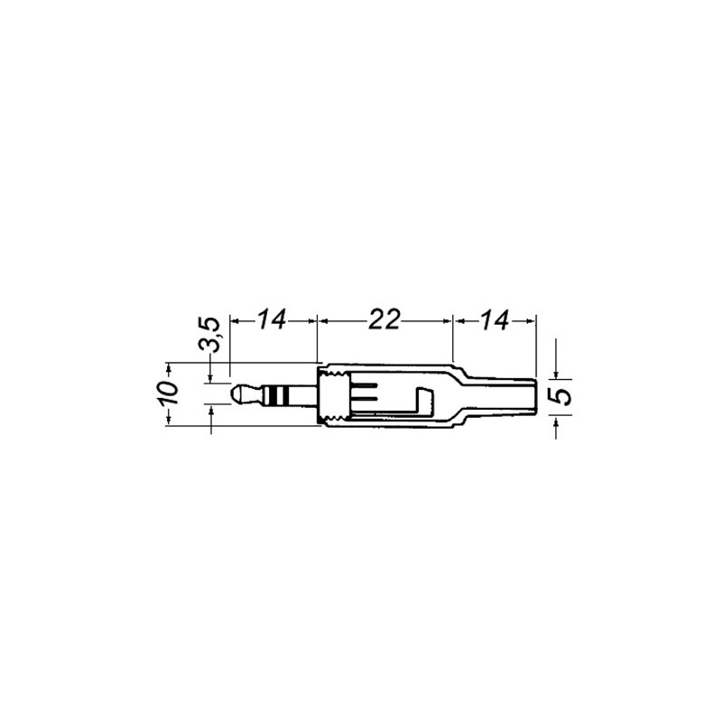 Spina jack 3,5mm stereo con guida cavo