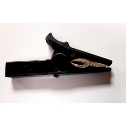 Pinza a coccodrillo con presa per spinotto a banana 4 mm nera