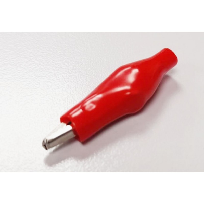 Pinza a coccodrillo isolata 44 mm rossa