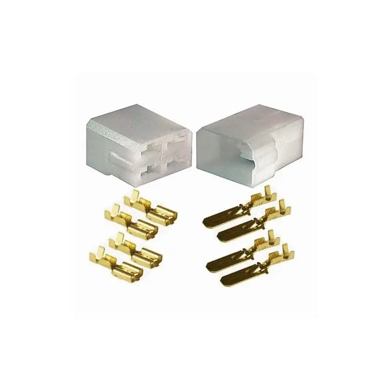 Kit blocchetto maschio - femmina 4 poli faston 6,35mm Kit blocchetto maschio - femmina 4 poli faston 6,35mm