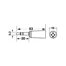 Adattatore microfonico da spina 3 poli a spina jack 6,3mm stereo