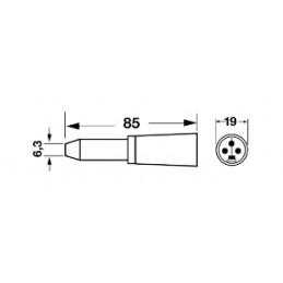 Adattatore microfonico da spina a 3 poli a presa jack 6,3mm mono