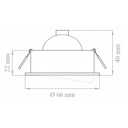 Faretto da incasso orientabile bianco foro 66 mm Lampo