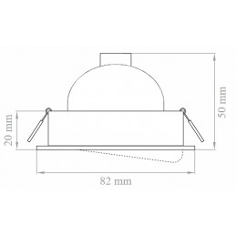 Faretto da incasso orientabile bianco foro 82 mm per lampade led max 50W lampo