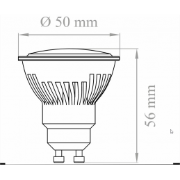 Lampada a Led GU10 7,5W Luce Naturale Lampo misure