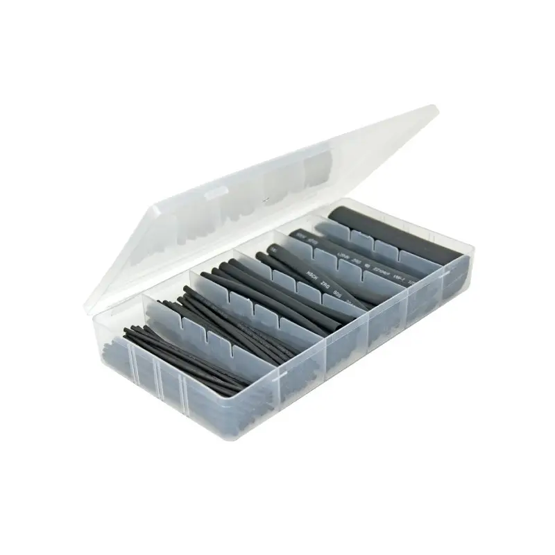 Kit 100 pezzi guaina termorestringente 10cm nera varie misure Kit 100 pezzi guaina termorestringente 10cm nera varie misure