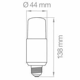 Lampada led tubolare E27 13W 3000K Luce Calda Lampo misure