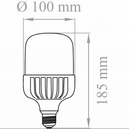 Lampada led tubolare E27 30W 4000K Luce Naturale Lampo