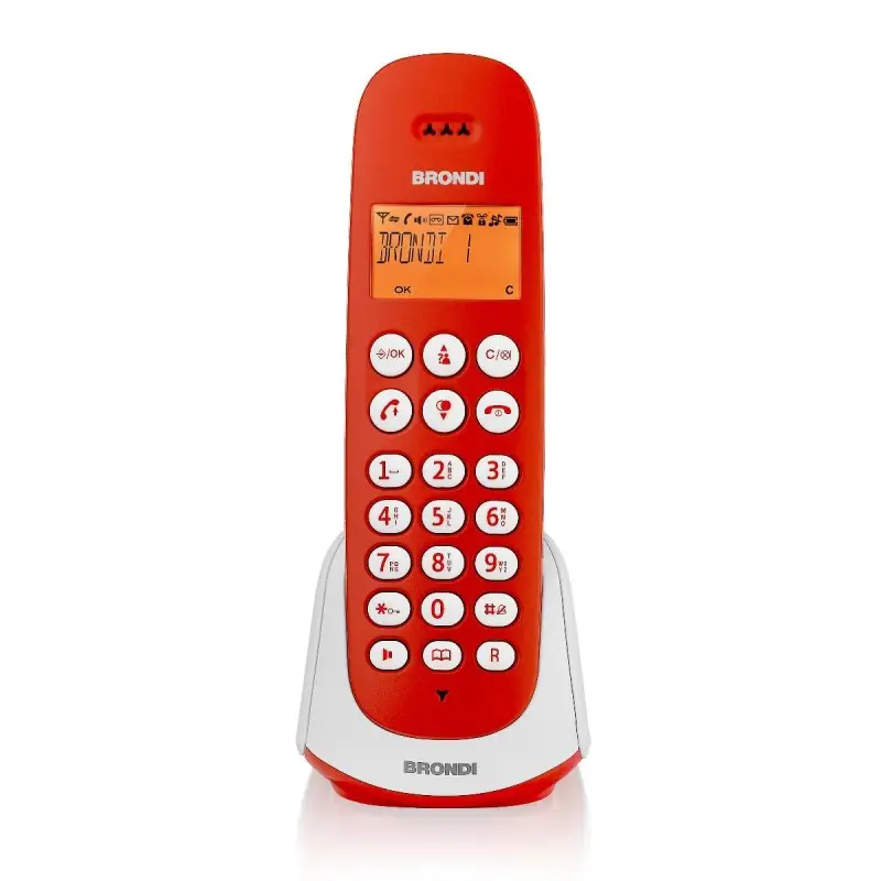 Telefono cordless Adara Brondi BiancoRosso Telefono cordless Adara Brondi BiancoRosso