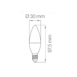 Lampada a Led oliva 8W E14 6400°K Luce Fredda Lampo scheda tecnica