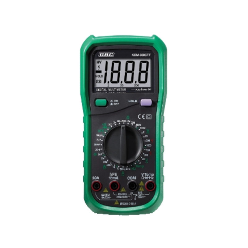 Multimetro digitale con capacimetro frequenzimetro e termometro KDM-360CTF