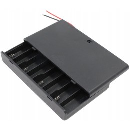 Box portapile per 8 stilo(AA-UM3)con interruttore con fili da 15cm