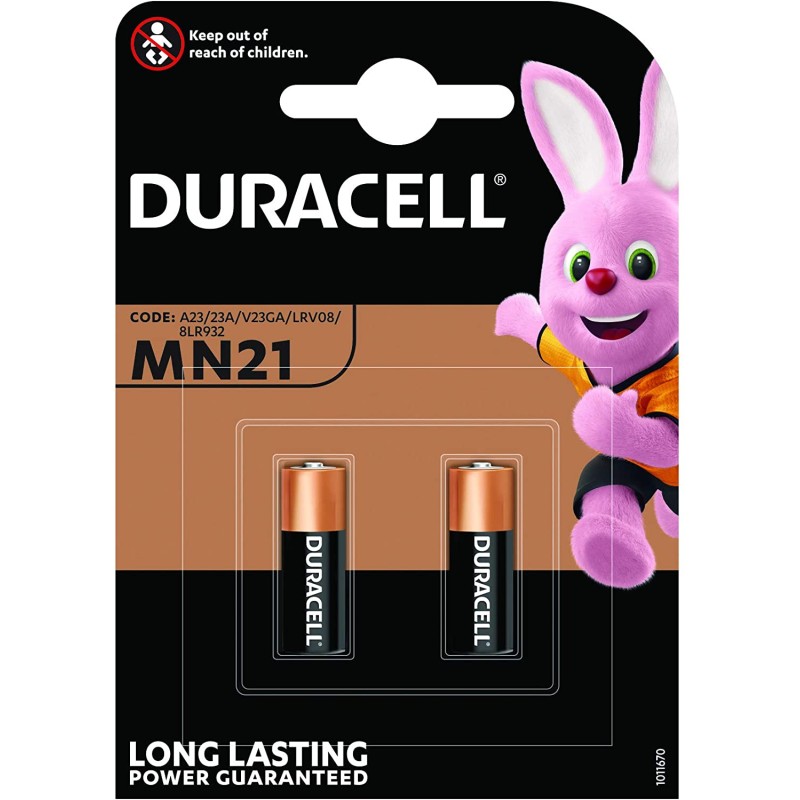 Batteria Alkalina 12V MN21 Per telecomandi Duracell Blister 2 pezzi