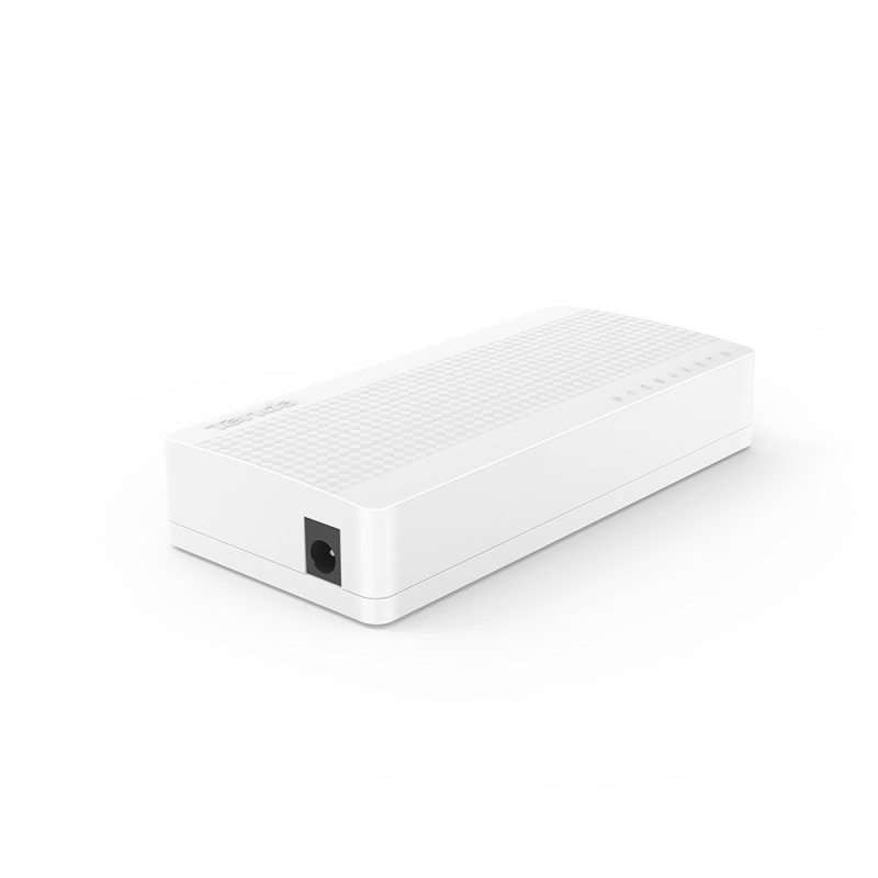 Switch ethernet 8 porte 10/100 colore bianco in plastica Tenda - S108 lato 2