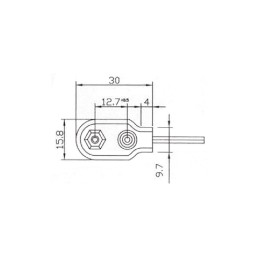 Cavetto con presa polarizzata per batteria 9V dimensioni