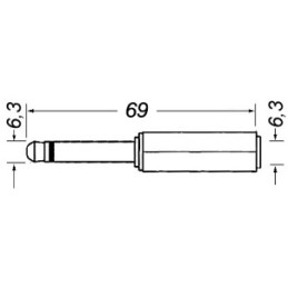 Adattatore da spina 6,3 mono a presa 6,3 stereo dimensioni