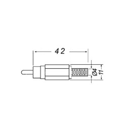 Spina RCA con guida cavo colore Rosso dimensioni