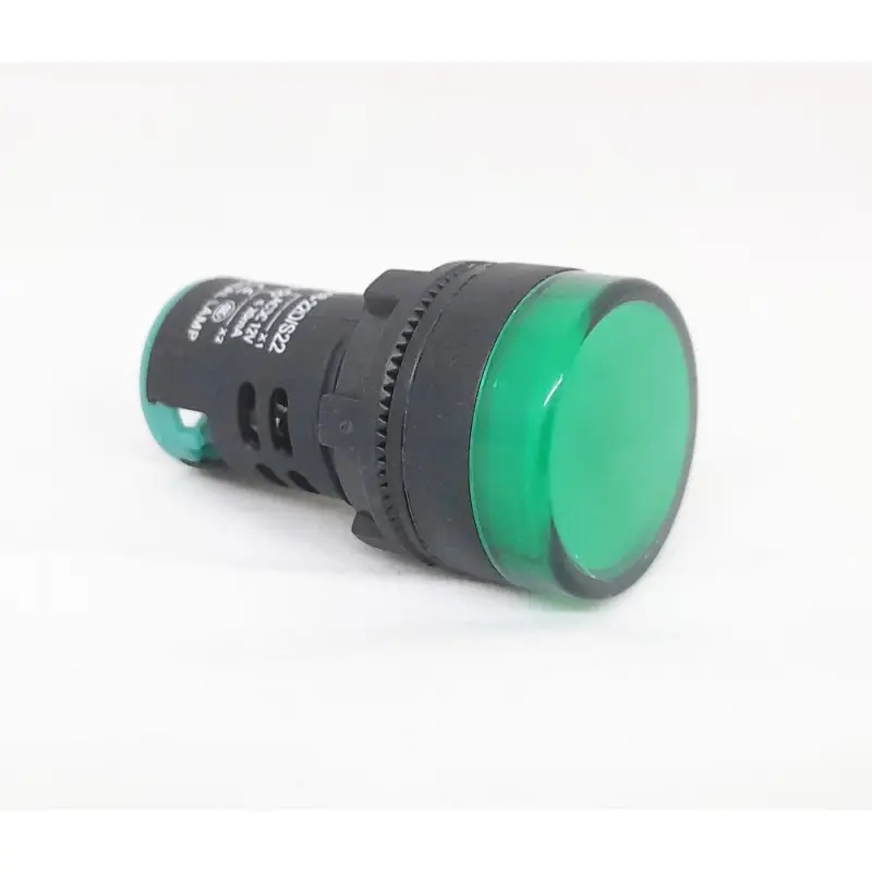 Segnalatore da pannello in plastica 220V verde morsetti a vite 16MM Segnalatore da pannello in plastica 220V verde morsetti a vite 16MM