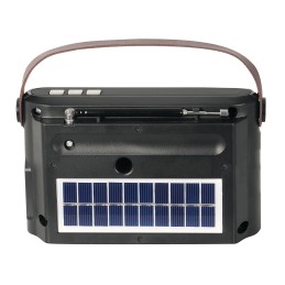 Radio portatile multibanda a energia solare colore nero Trevi retro