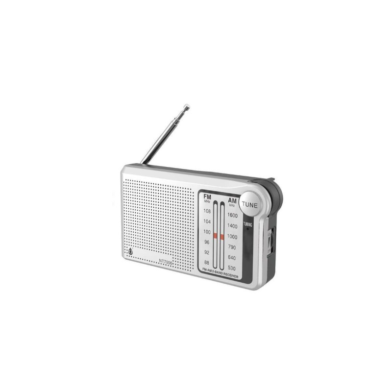 Radio Portatile a Due Bande AM/FM con Antenna e Connettore da 3,5mm