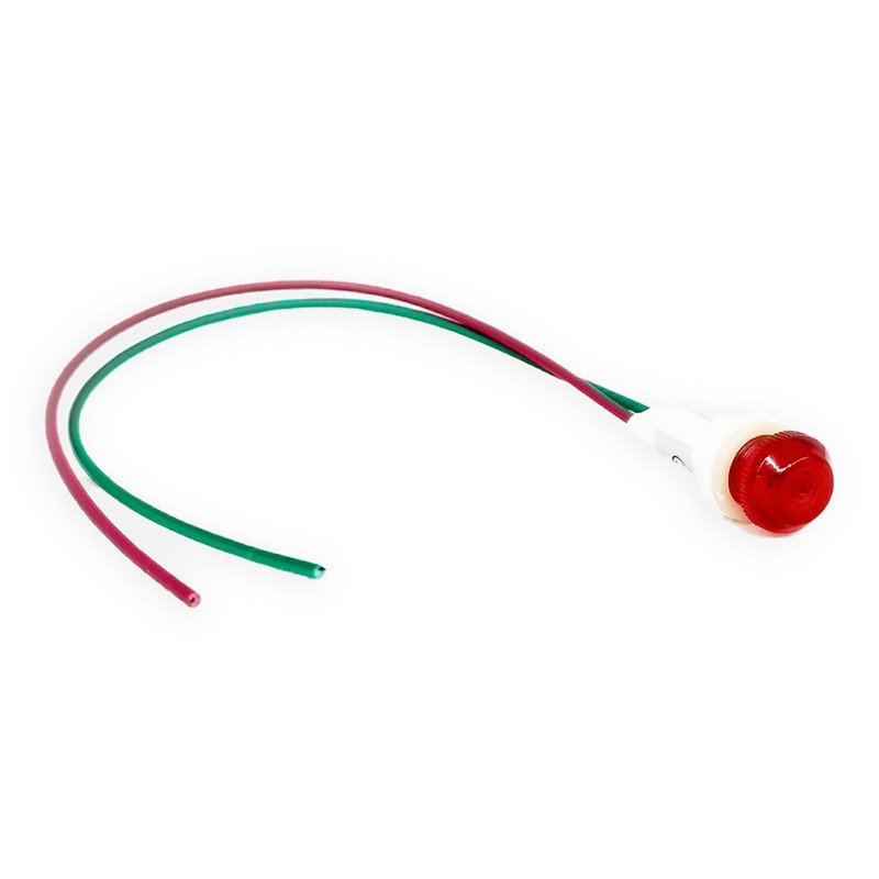 Spia luminosa da pannello in plastica 24V Rossa Foro 10mm Spia luminosa da pannello in plastica 24V Rossa Foro 10mm