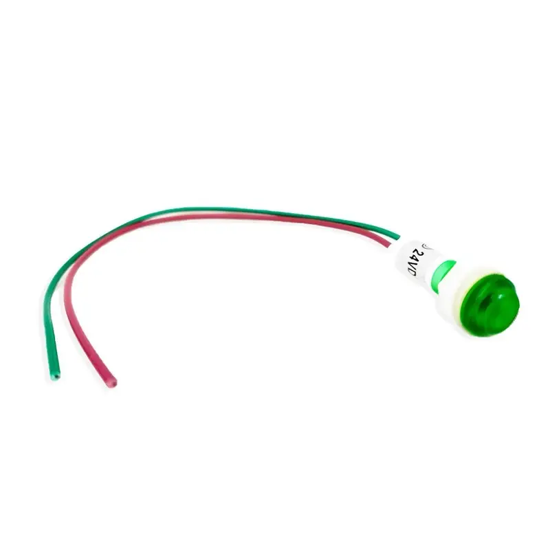 Spia luminosa da pannello in plastica 24V verde Foro 10mm Spia luminosa da pannello in plastica 24V verde Foro 10mm