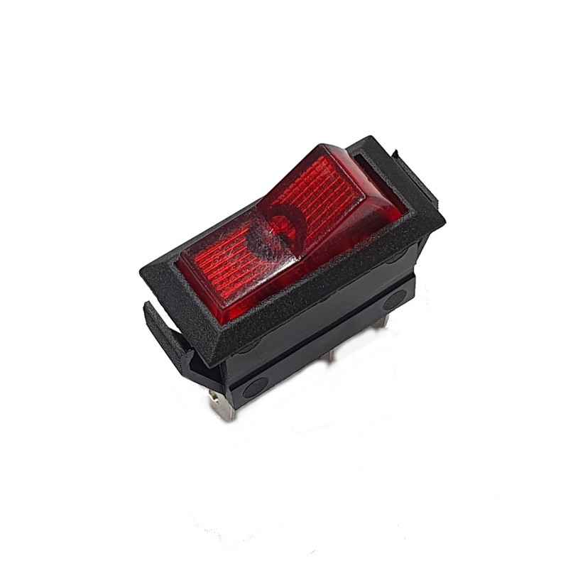 Interruttore a bilanciere luminoso rosso 12V ON-OFF Faston