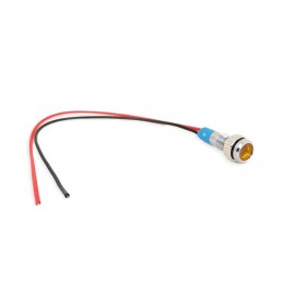 Spia da pannello in metallo a led 12V gialla foro 6MM