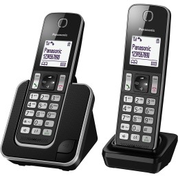 Telefono cordless Panasonic KX-TGD312JTB Duo Nero con Vivavoce2