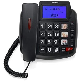 Telefono Fisso con Filo Bravo 90 LCD Brondi Nero