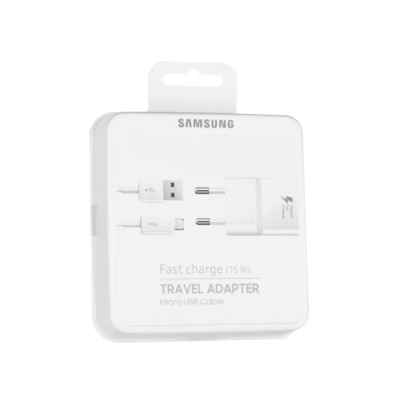 Caricabatteria 2Ah con Cavo Micro USB Fast Charging colore Bianco SAMSUNG Caricabatteria 2Ah con Cavo Micro USB Fast Charging colore Bianco SAMSUNG