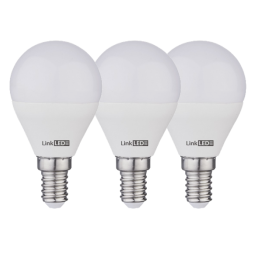 Kit tre Lampade led a sfera E14 8W 3000K luce naturale Linkled