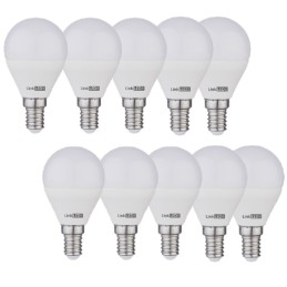 Kit dieci Lampade led a sfera E14 8W 3000K luce calda Linkled