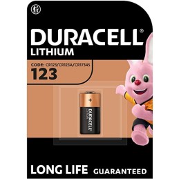 Batteria Alkalina 3V 123 Specialistica per Fotocamere Duracell blister 1pz