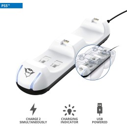 Caricatore Dual per Controller PS5 con Indicatore di Carica LED GXT251 TRUST (3)