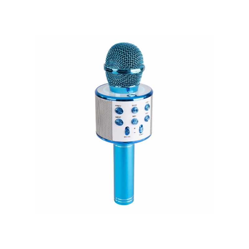 Microfono a Batteria per Karaoke con Speaker Bluetooth e MP3 integrati - Blu