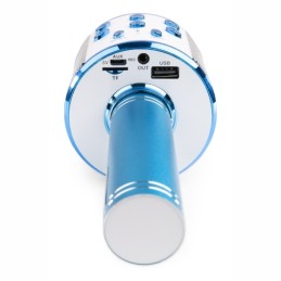 Microfono a Batteria per Karaoke con Speaker Bluetooth e MP3 integrati - Blu (3)