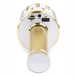 Microfono a Batteria per Karaoke con Speaker Bluetooth e MP3 integrati - Gold (3)