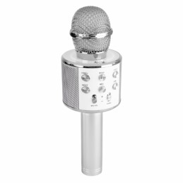 Microfono a Batteria per Karaoke con Speaker Bluetooth e MP3 integrati - Silver