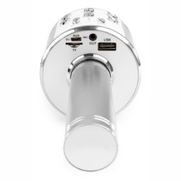 Microfono a Batteria per Karaoke con Speaker Bluetooth e MP3 integrati - Silver (3)