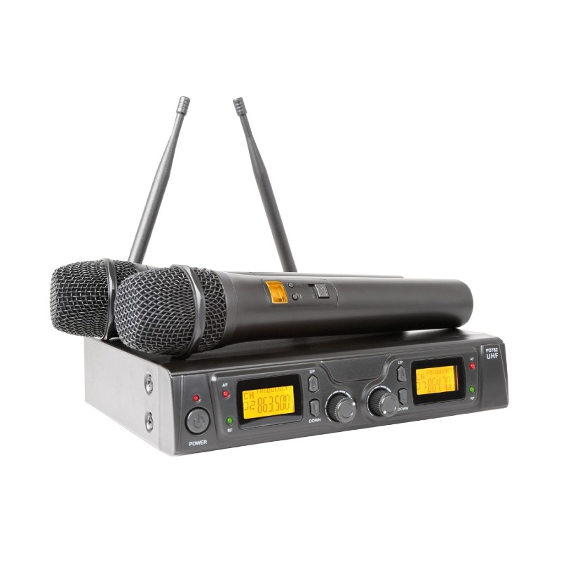 Kit 2 Radiomicrofoni 8 canali UHF 863,00MHZ + 865,00MHZ PO782