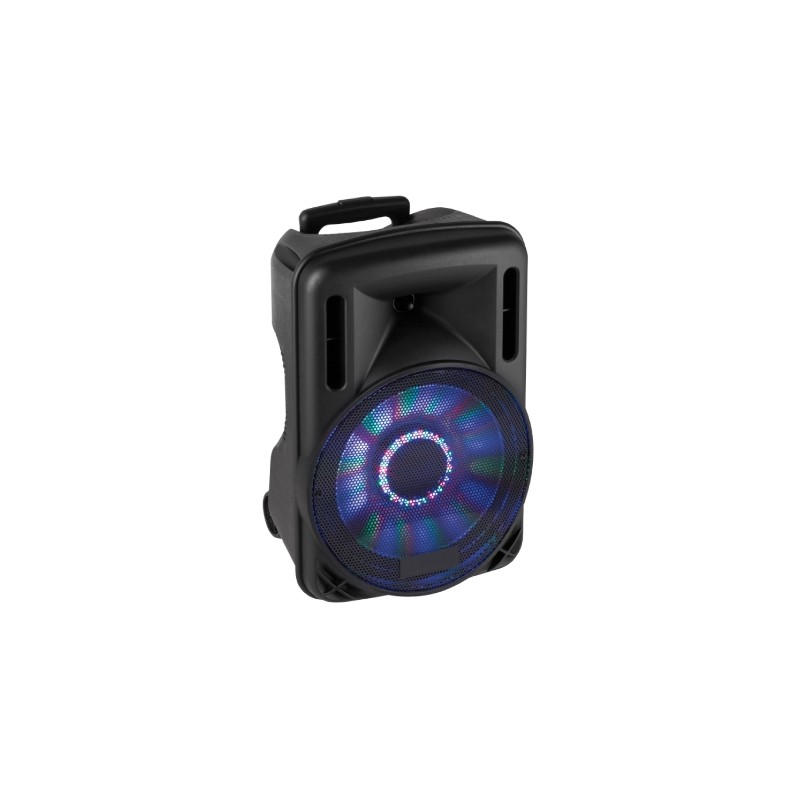 (1) Box Audio attivo 12" 700W a Batteria con Bluetooth USB SD MP3 ECHO DISCO LED Equalizzatore e Trolley