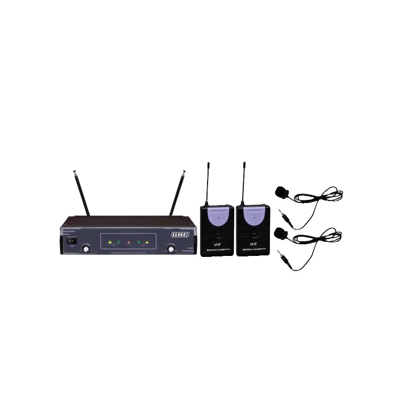 Kit Radiomicrofono Levalier + 2 Ricevitori VHF 178,50Mhz - 186,50Mhz