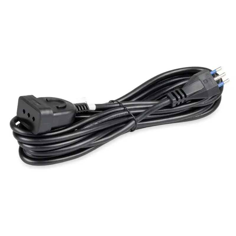 Prolunga elettrica 5 metri Spina e presa 10A cavo 3x1 Nera Prolunga elettrica 5 metri Spina e presa 10A cavo 3x1 Nera