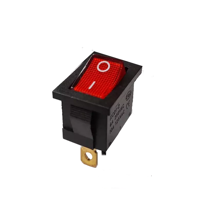 Interruttore unipolare a bilanciere luminoso rosso 230V ON-OFF Interruttore unipolare a bilanciere luminoso rosso 230V ON-OFF